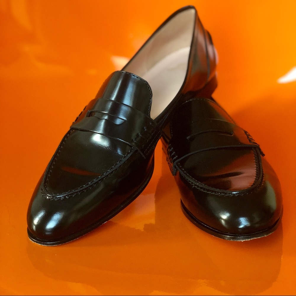 J. Crew leather Academy Penny Loafer in black